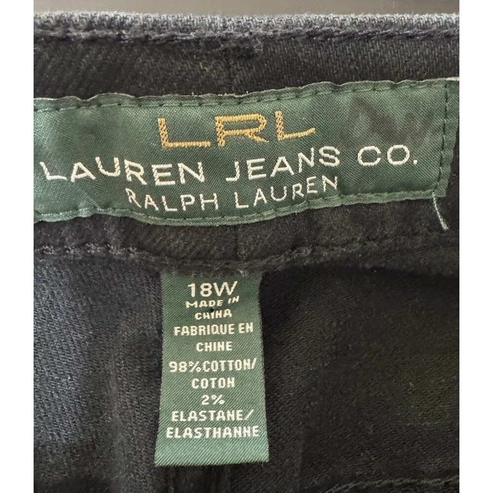 Lauren Ralph Lauren Mid Rise Classic Straight Jeans‎ Black Womens 18W - Picture 6 of 8